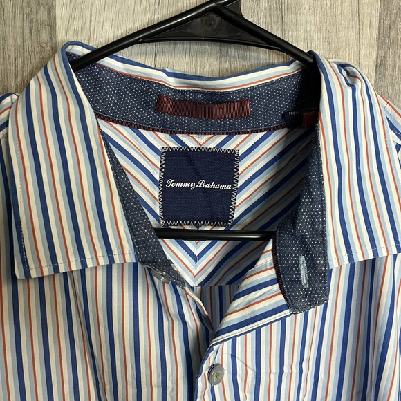 Tommy Bahama Mens Multi Color Stripe Long Sleeve Shirt XXL 2XL 100 % Cotton - Picture 2 of 6